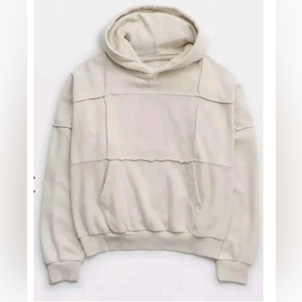 aerie Cream Panel Detail Hoodie